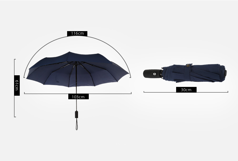 Portable 3 Fold Automatic Open Close Button Water Resistant Umbrella Portable 3 Fold Automatic Open Close Button Water Resistant Umbrella