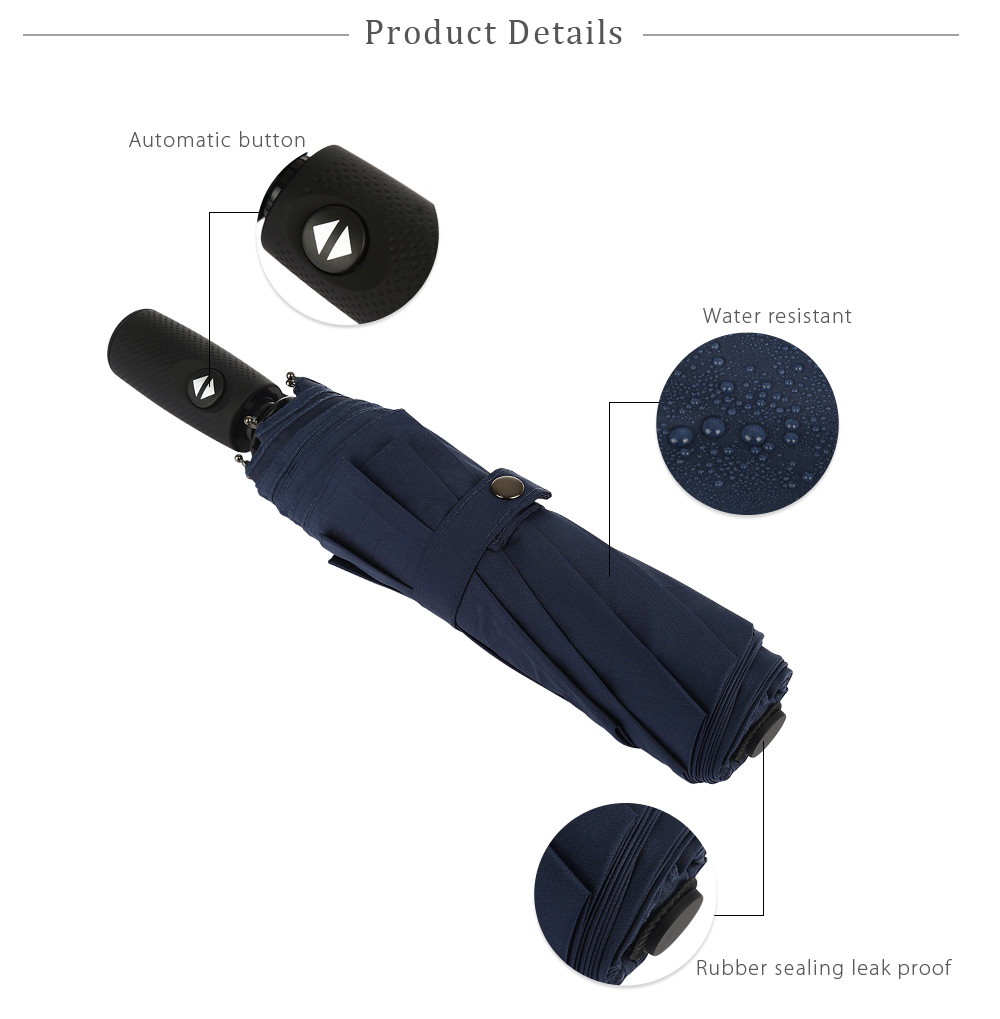 Portable 3 Fold Automatic Open Close Button Water Resistant Umbrella Portable 3 Fold Automatic Open Close Button Water Resistant Umbrella