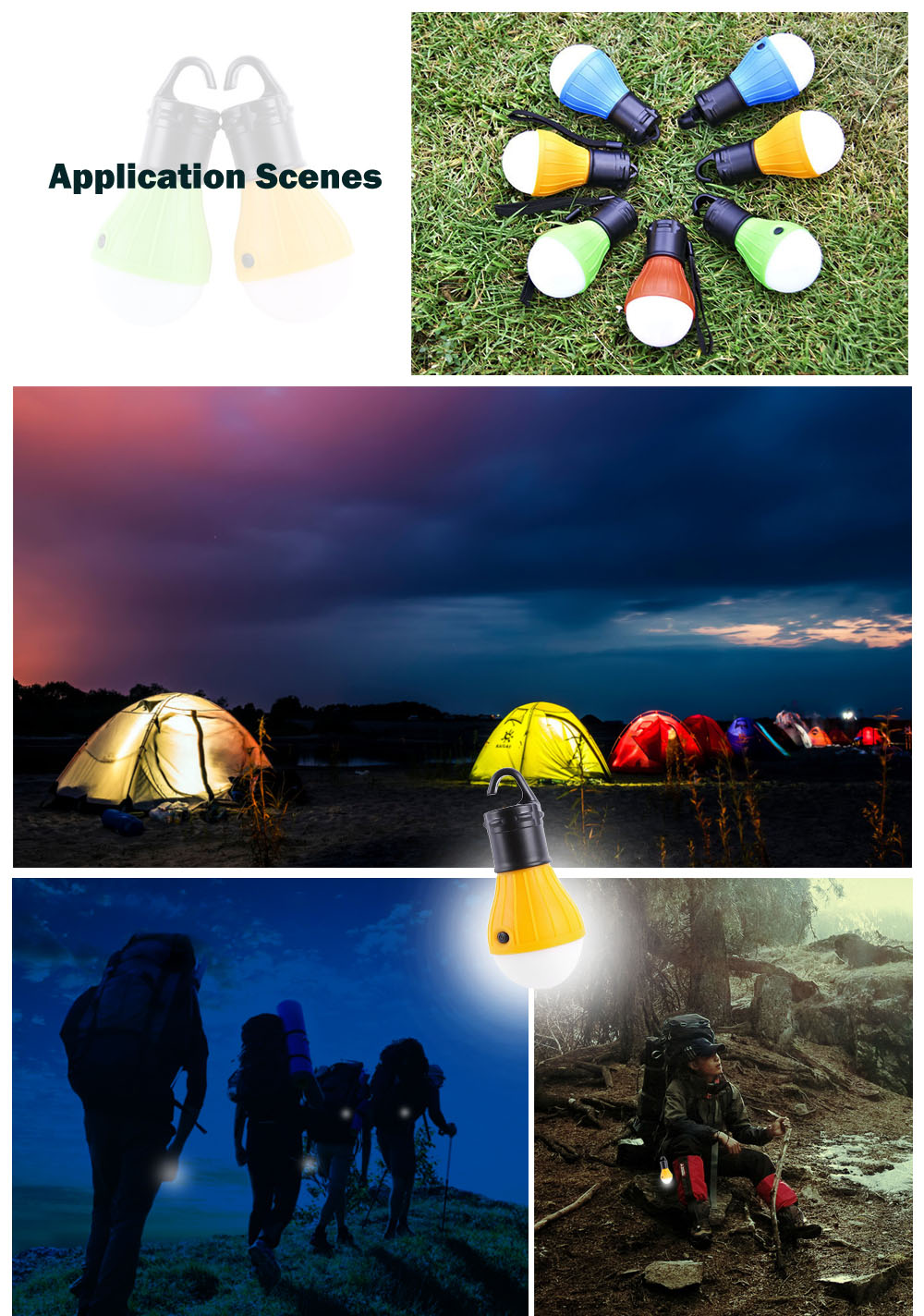 Outdoor Hanging LED Camping Lamp Tent Night Light Bulb Outdoor Hanging LED Camping Lamp Tent Night Light Bulb