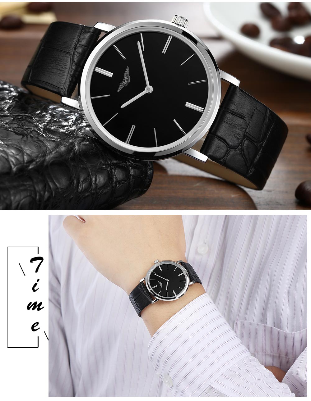 GUANQIN GS19029 Men Quartz Watch Ultrathin Watch Case Genuine Leather Band Wristwatch GUANQIN GS19029 Men Quartz Watch Ultrathin Watch Case Genuine Leather Band Wristwatch