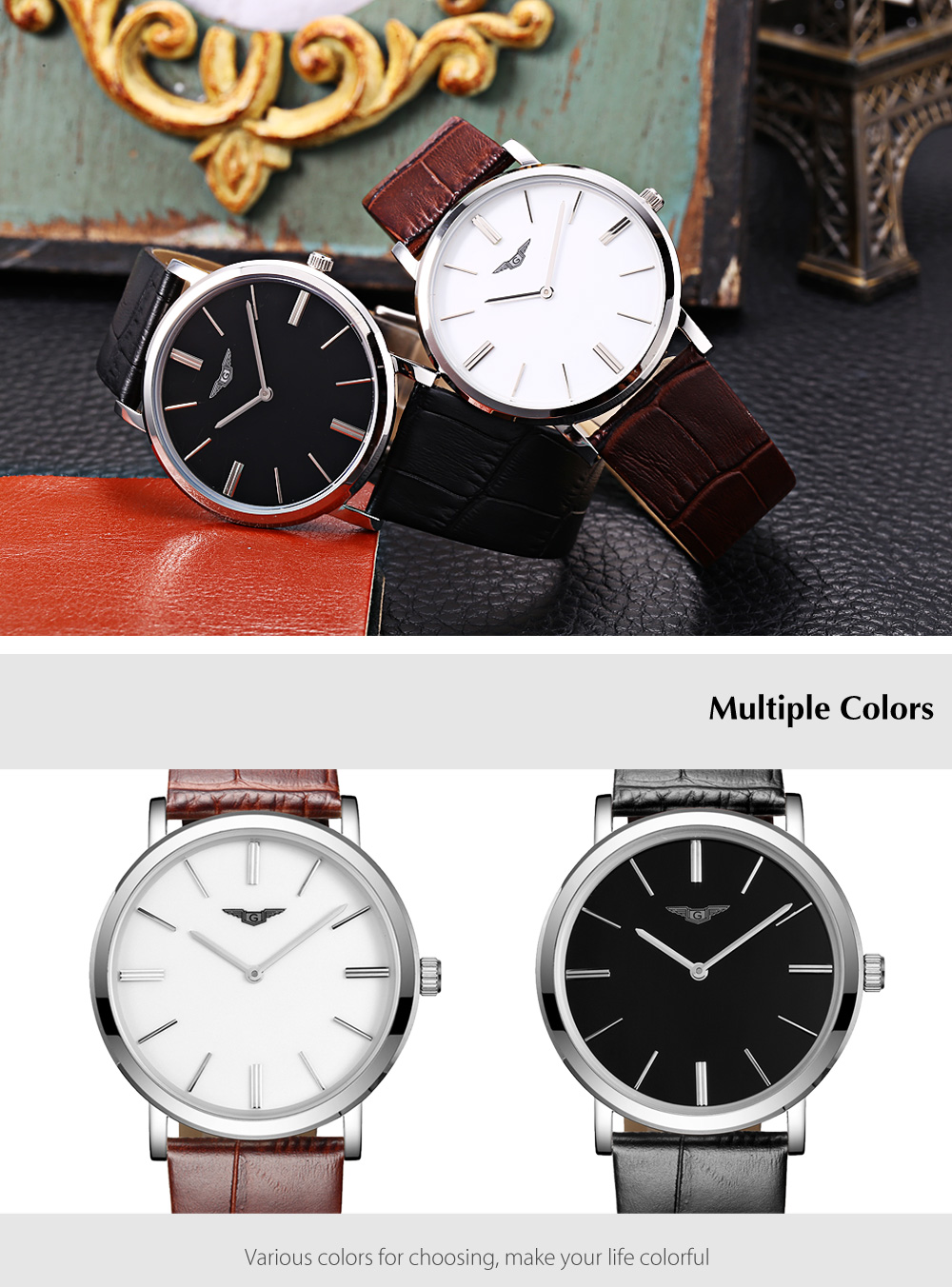 GUANQIN GS19029 Men Quartz Watch Ultrathin Watch Case Genuine Leather Band Wristwatch GUANQIN GS19029 Men Quartz Watch Ultrathin Watch Case Genuine Leather Band Wristwatch