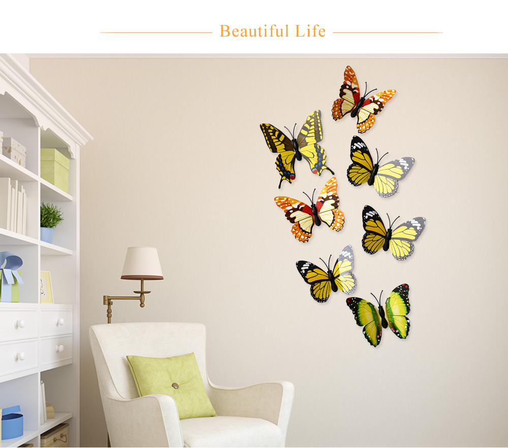 12pcs 3D Butterfly Wall Decor Stickers for Living Room Bedroom Office Decorations 12pcs 3D Butterfly Wall Decor Stickers for Living Room Bedroom Office Decorations