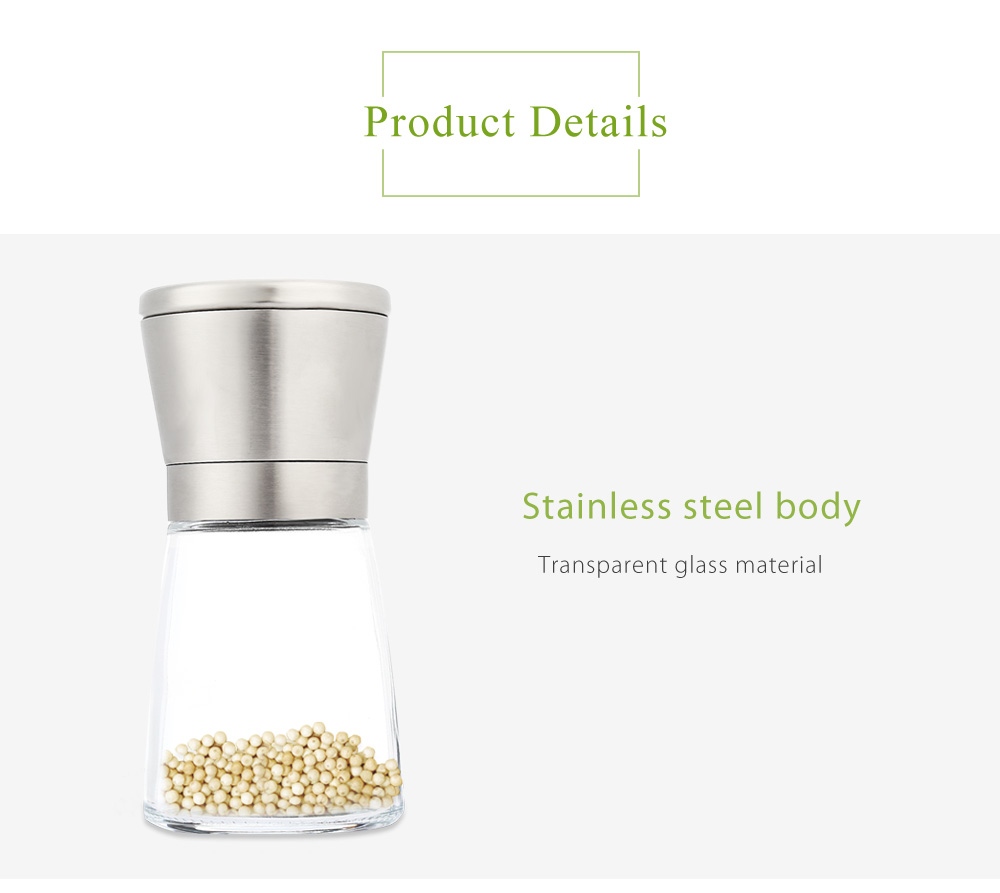 2pcs Stainless Steel Manual Salt Pepper Mill Grinder Kitchen Tool 2pcs Stainless Steel Manual Salt Pepper Mill Grinder Kitchen Tool