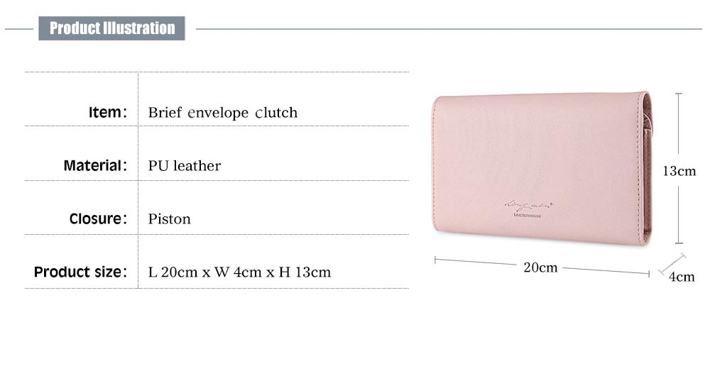 Trendy Pure Color PU Women Envelope Clutch Trendy Pure Color PU Women Envelope Clutch