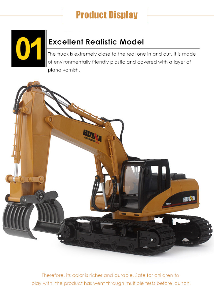 HUINA 1570 1:12 2.4GHz 16CH RC Alloy Log Grabbing Machine with Independent Arms Auto Demonstration Function HUINA 1570 1:12 2.4GHz 16CH RC Alloy Log Grabbing Machine with Independent Arms Auto Demonstration Function