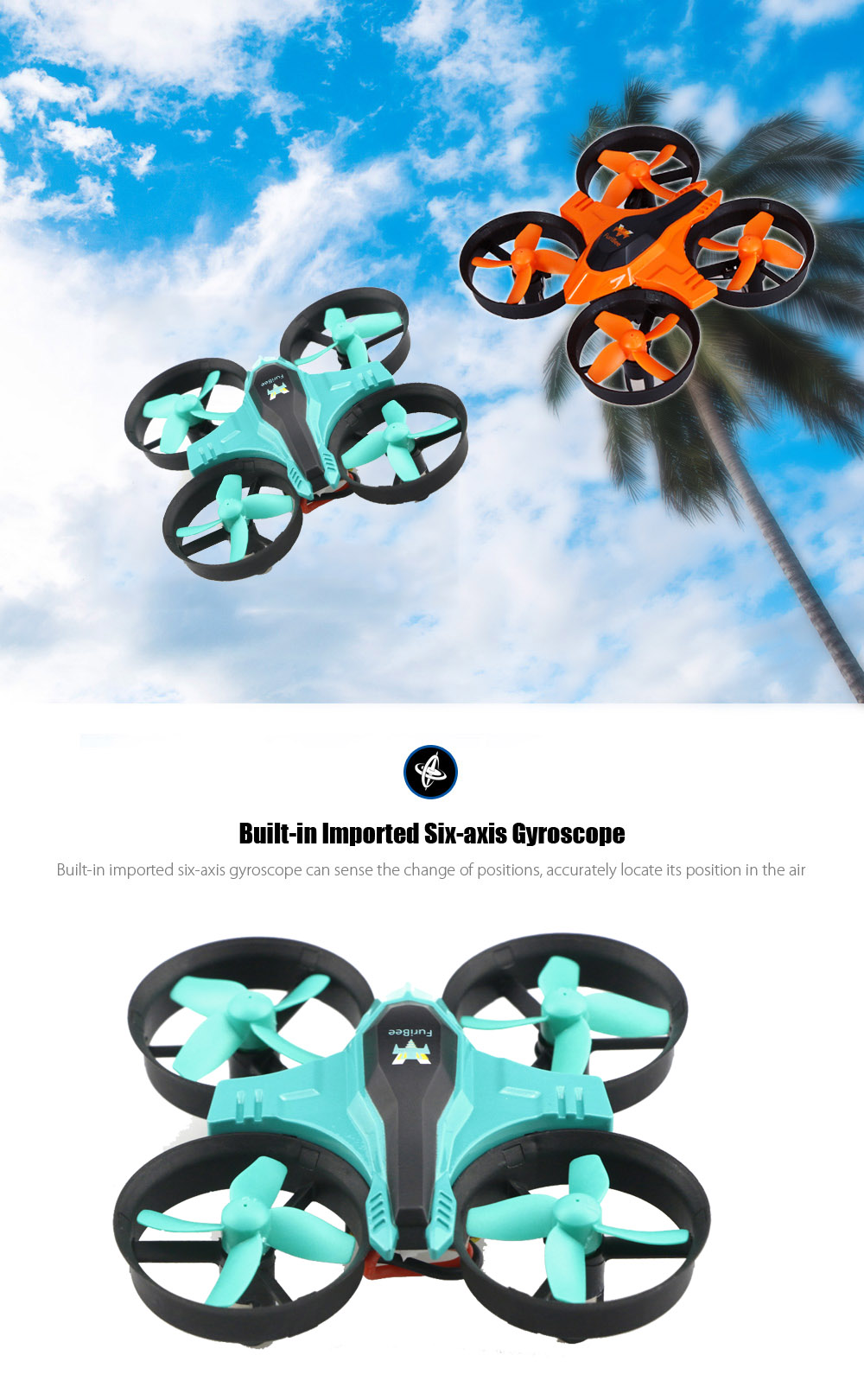FuriBee F36 Mini 2.4GHz 4CH 6 Axis Gyro RC Quadcopter with Headless Mode / Speed Switch
