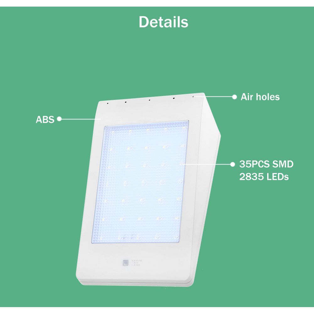 Outdoor 3.5W 250LM Solar Powered Radar Sensor LED Street Light Waterproof Wall Lamp with 35 LEDs Outdoor 3.5W 250LM Solar Powered Radar Sensor LED Street Light Waterproof Wall Lamp with 35 LEDs