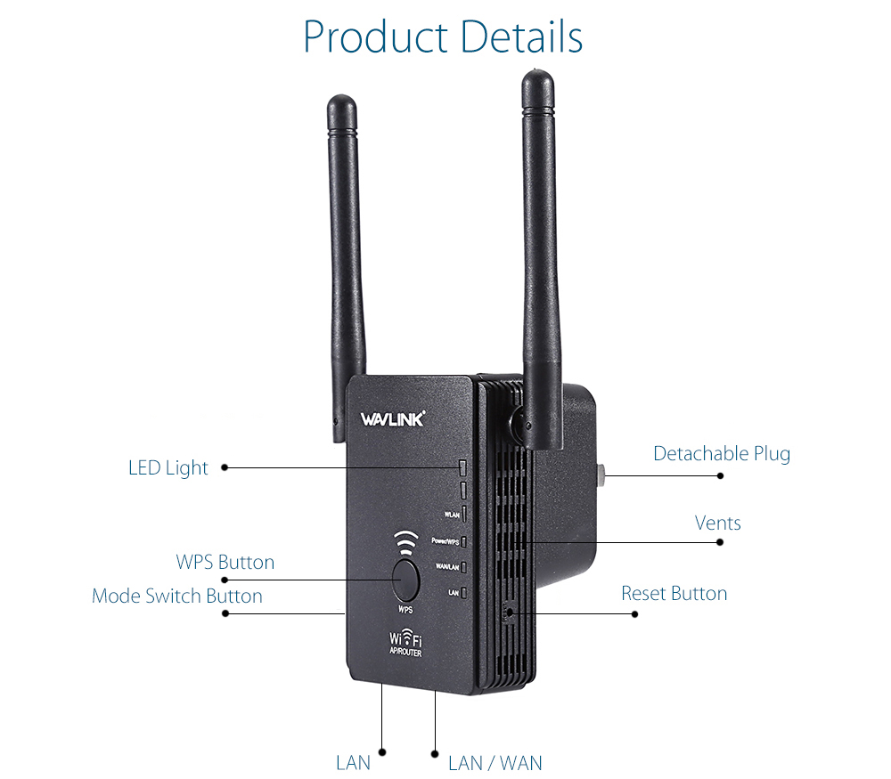 WAVLINK WS - WN578R2 300Mbps Wireless WiFi Router AP Repeater WAVLINK WS - WN578R2 300Mbps Wireless WiFi Router AP Repeater