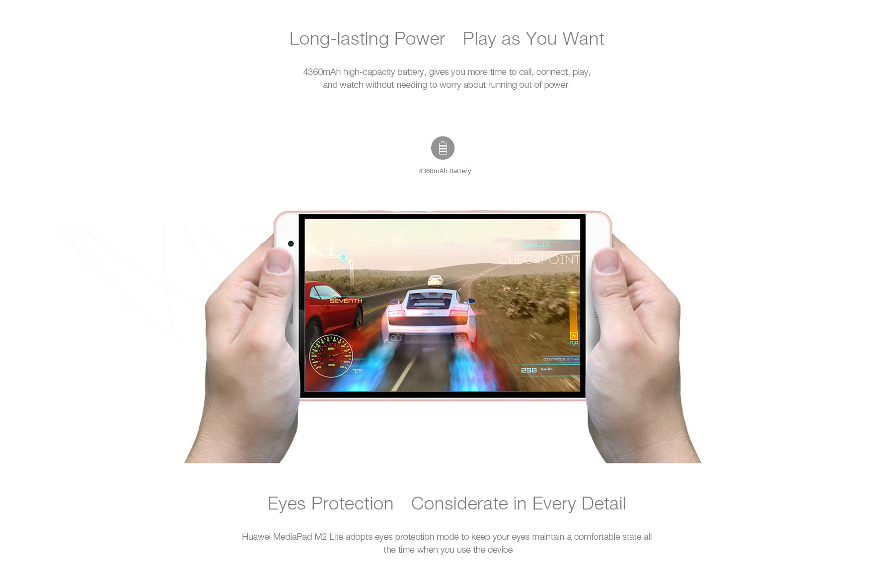 Huawei MediaPad M2 Lite ( PLE-703L ) 7.0 inch 4G Phablet Android 5.1 Snapdragon 615 Octa Core 1.5GHz 3GB RAM 32GB ROM 13.0MP Rear Camera Fingerprint Sensor OTG