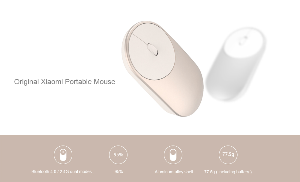 Original Xiaomi Portable Mouse with Bluetooth 4.0 / 2.4G Dual Mode Original Xiaomi Portable Mouse with Bluetooth 4.0 / 2.4G Dual Mode