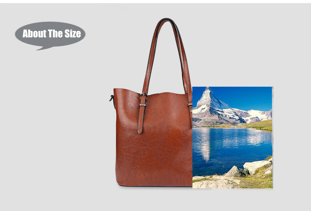 Classic Pure Color PU Waterproof Women Convertible Shopper Bag Classic Pure Color PU Waterproof Women Convertible Shopper Bag