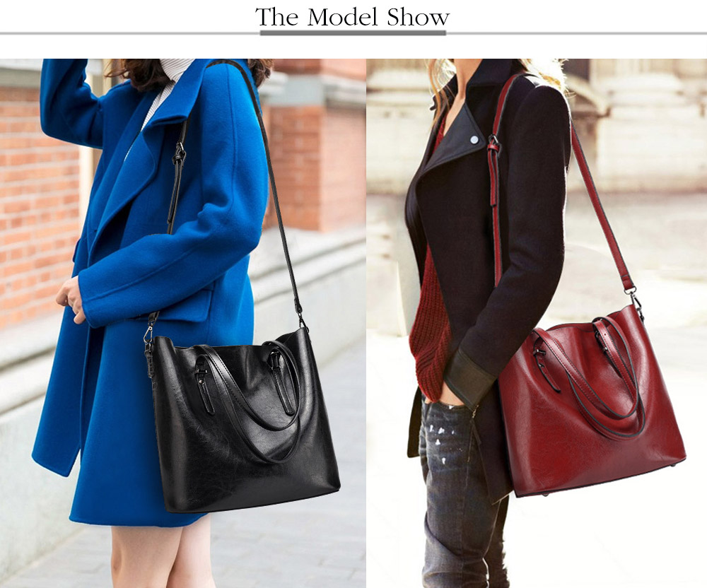 Classic Pure Color PU Waterproof Women Convertible Shopper Bag Classic Pure Color PU Waterproof Women Convertible Shopper Bag