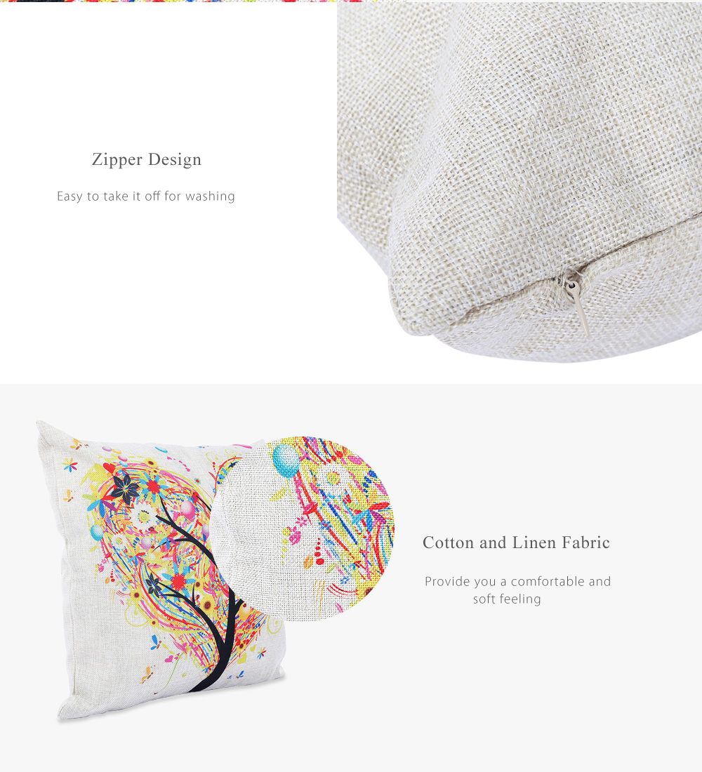 45 x 45CM Season Life Tree Cushion Cover Cotton Linen Pillow Case Home Decor 45 x 45CM Season Life Tree Cushion Cover Cotton Linen Pillow Case Home Decor