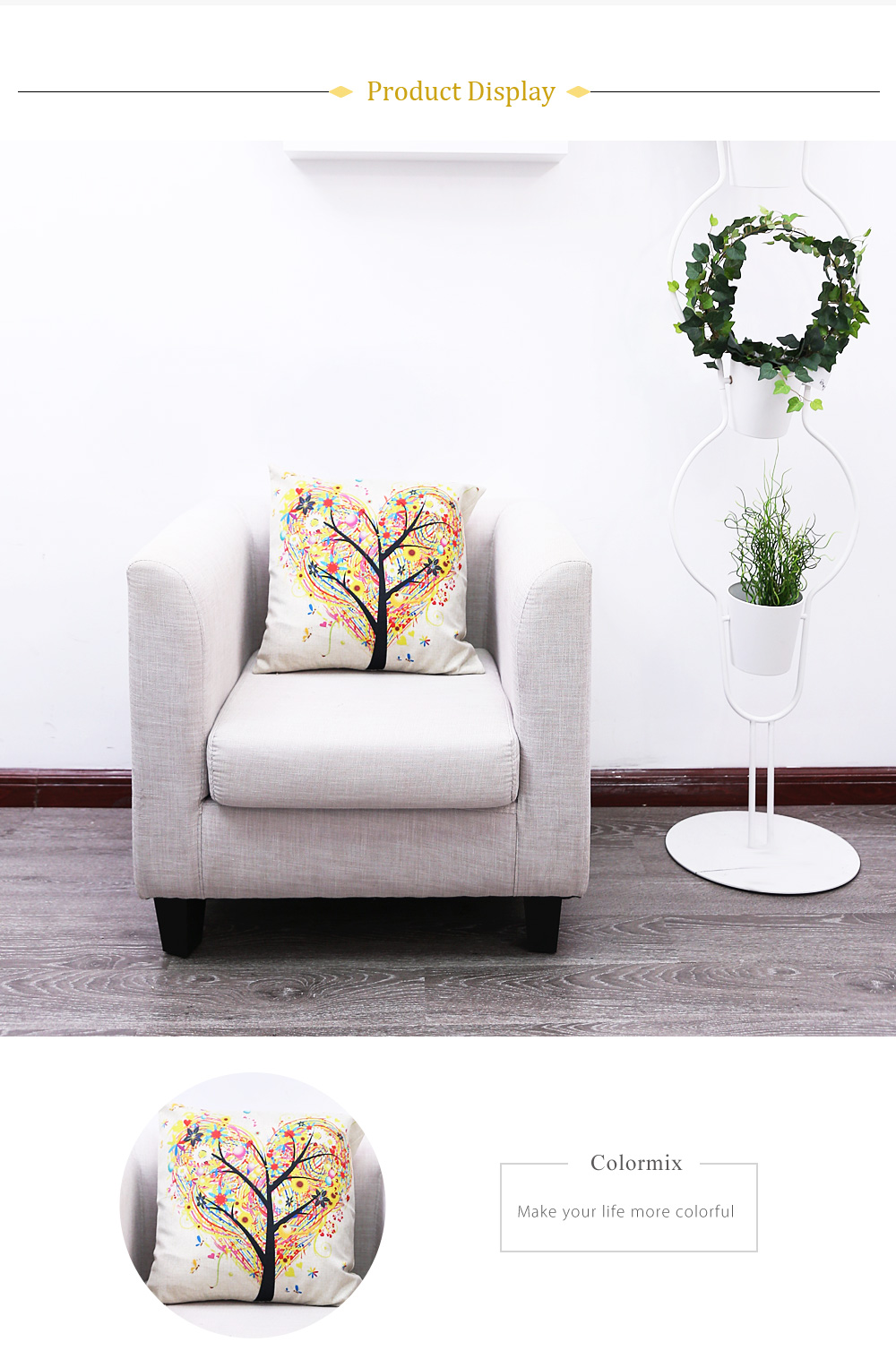 45 x 45CM Season Life Tree Cushion Cover Cotton Linen Pillow Case Home Decor 45 x 45CM Season Life Tree Cushion Cover Cotton Linen Pillow Case Home Decor