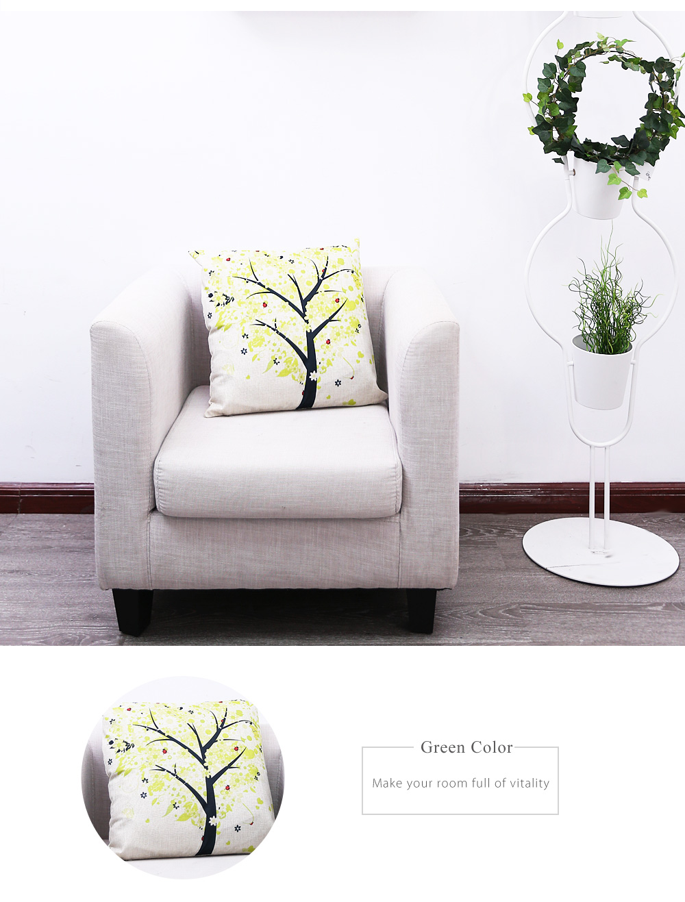 45 x 45CM Season Life Tree Cushion Cover Cotton Linen Pillow Case Home Decor 45 x 45CM Season Life Tree Cushion Cover Cotton Linen Pillow Case Home Decor