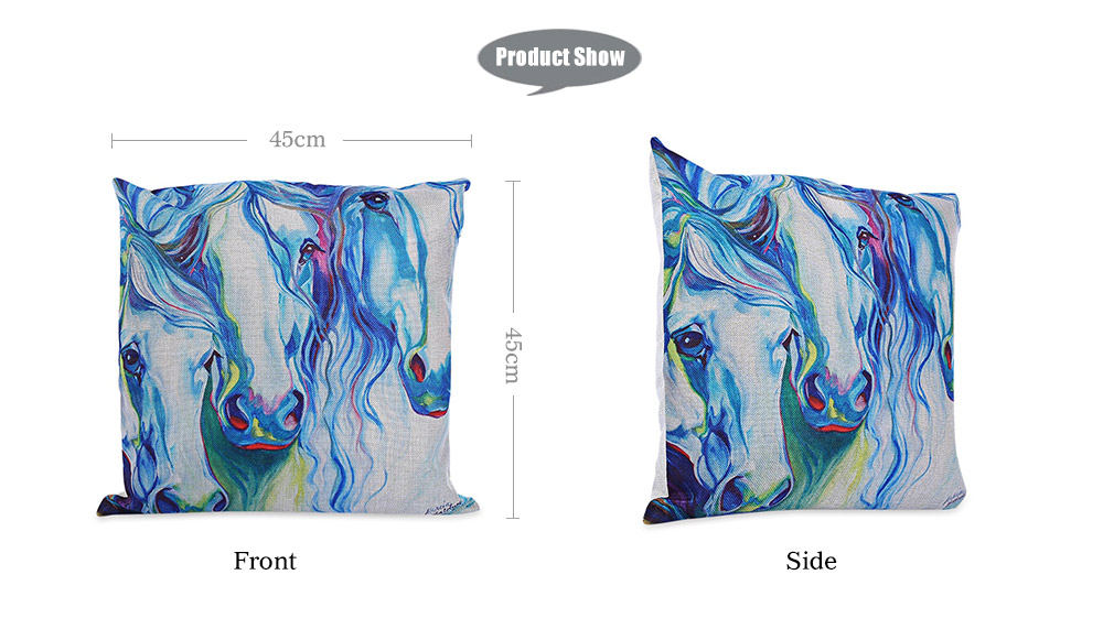 45 x 45CM Horse Pattern Cushion Cover Cotton Linen Pillow Case Home Decor 45 x 45CM Horse Pattern Cushion Cover Cotton Linen Pillow Case Home Decor