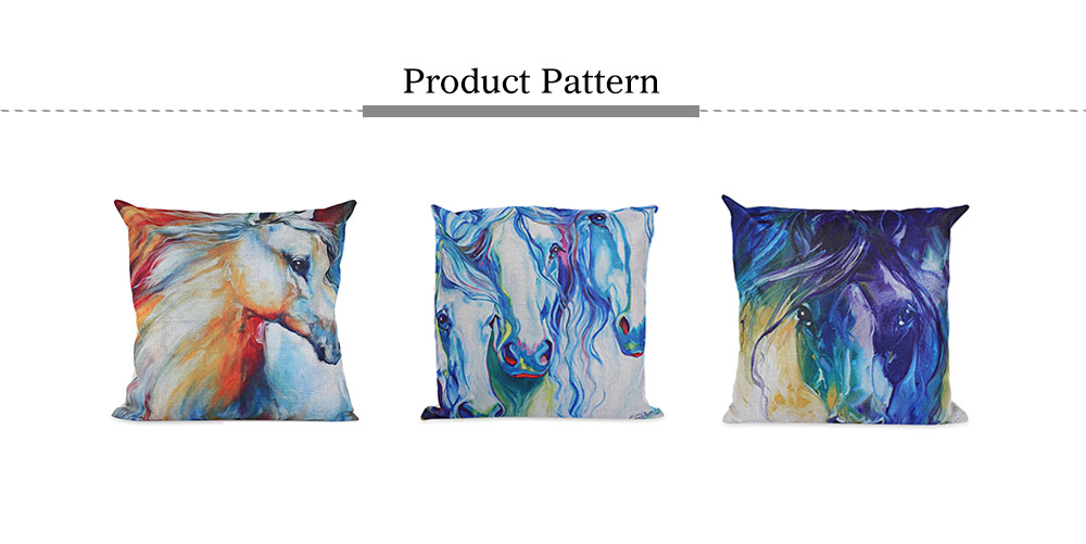 45 x 45CM Horse Pattern Cushion Cover Cotton Linen Pillow Case Home Decor 45 x 45CM Horse Pattern Cushion Cover Cotton Linen Pillow Case Home Decor
