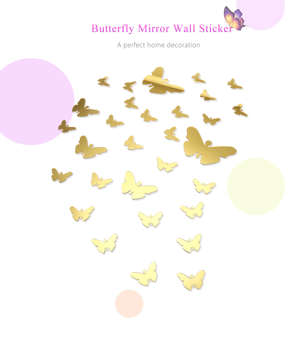 DIY 3D Butterfly Mirror Acrylic Wall Sticker Home Decoration DIY 3D Butterfly Mirror Acrylic Wall Sticker Home Decoration