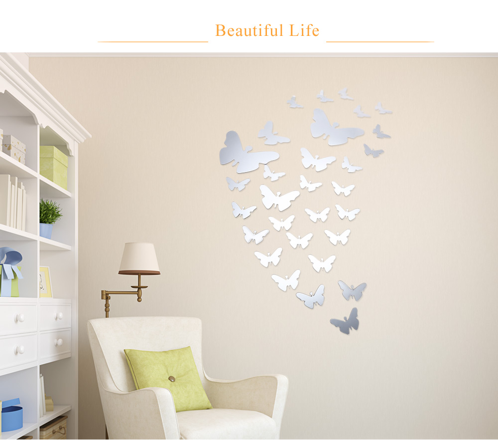 DIY 3D Butterfly Mirror Acrylic Wall Sticker Home Decoration DIY 3D Butterfly Mirror Acrylic Wall Sticker Home Decoration