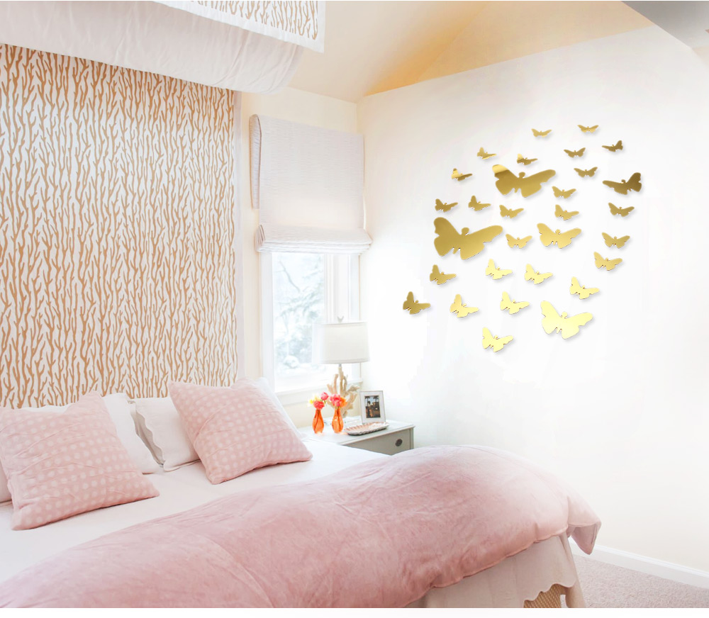 DIY 3D Butterfly Mirror Acrylic Wall Sticker Home Decoration DIY 3D Butterfly Mirror Acrylic Wall Sticker Home Decoration