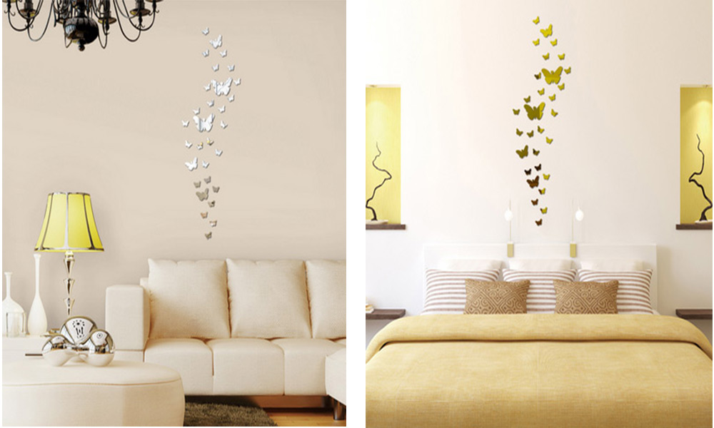 DIY 3D Butterfly Mirror Acrylic Wall Sticker Home Decoration DIY 3D Butterfly Mirror Acrylic Wall Sticker Home Decoration