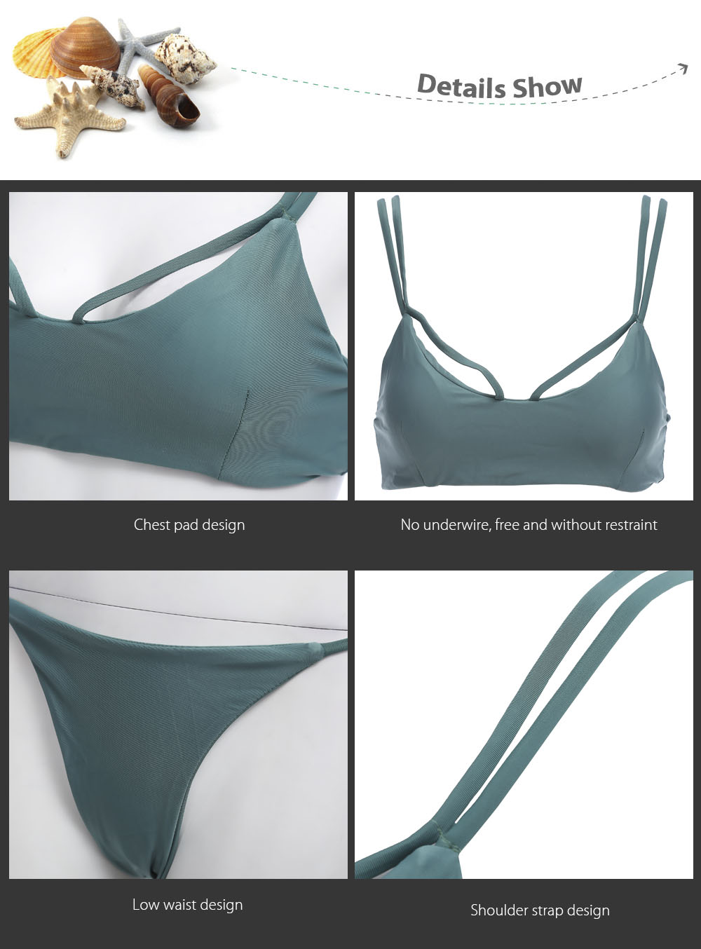 Women Sexy Bikini Separated Swimsuit Set Beach Swimwear