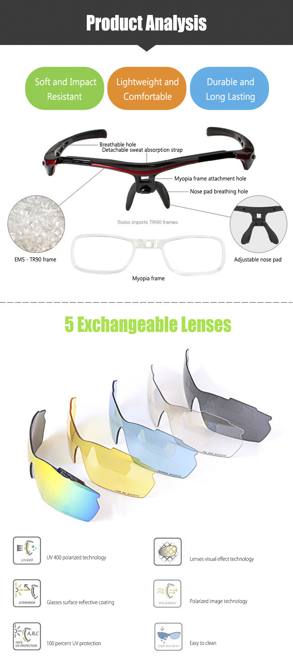 Robesbon TSR838 Windproof Cycling Sunglasses Bike Polarized Goggles Eyewear Robesbon TSR838 Windproof Cycling Sunglasses Bike Polarized Goggles Eyewear