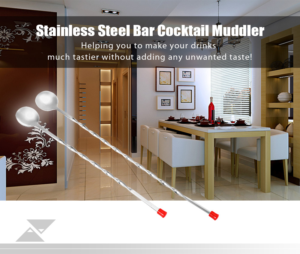 Stainless Steel Round Handle Bar Mixing Spoon Pub Swizzle Stick Bartender Gadget Stainless Steel Round Handle Bar Mixing Spoon Pub Swizzle Stick Bartender Gadget