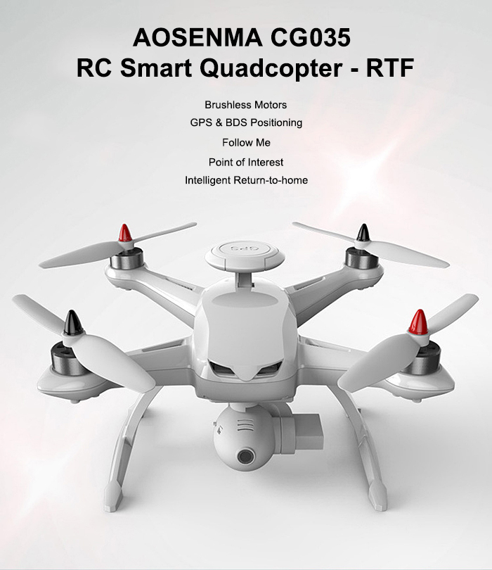 AOSENMA CG035 RC Brushless Drone RTF 5.8G FPV 1080P HD 2.4GHz 6-axis Gyro GPS BDS Dual Positioning Systems Follow Me Mode AOSENMA CG035 RC Brushless Drone RTF 5.8G FPV 1080P HD 2.4GHz 6-axis Gyro GPS BDS Dual Positioning Systems Follow Me Mode