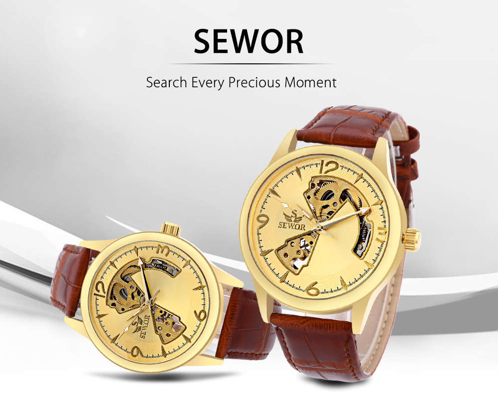 SEWOR SW031 Mechanical Hollow Dial Male Watch Leather Band Luminous Wristwatch SEWOR SW031 Mechanical Hollow Dial Male Watch Leather Band Luminous Wristwatch