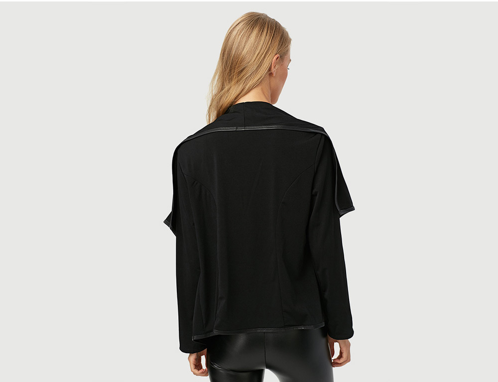 Fashion Turn-down Collar Zipper Pocket Design Women Coat