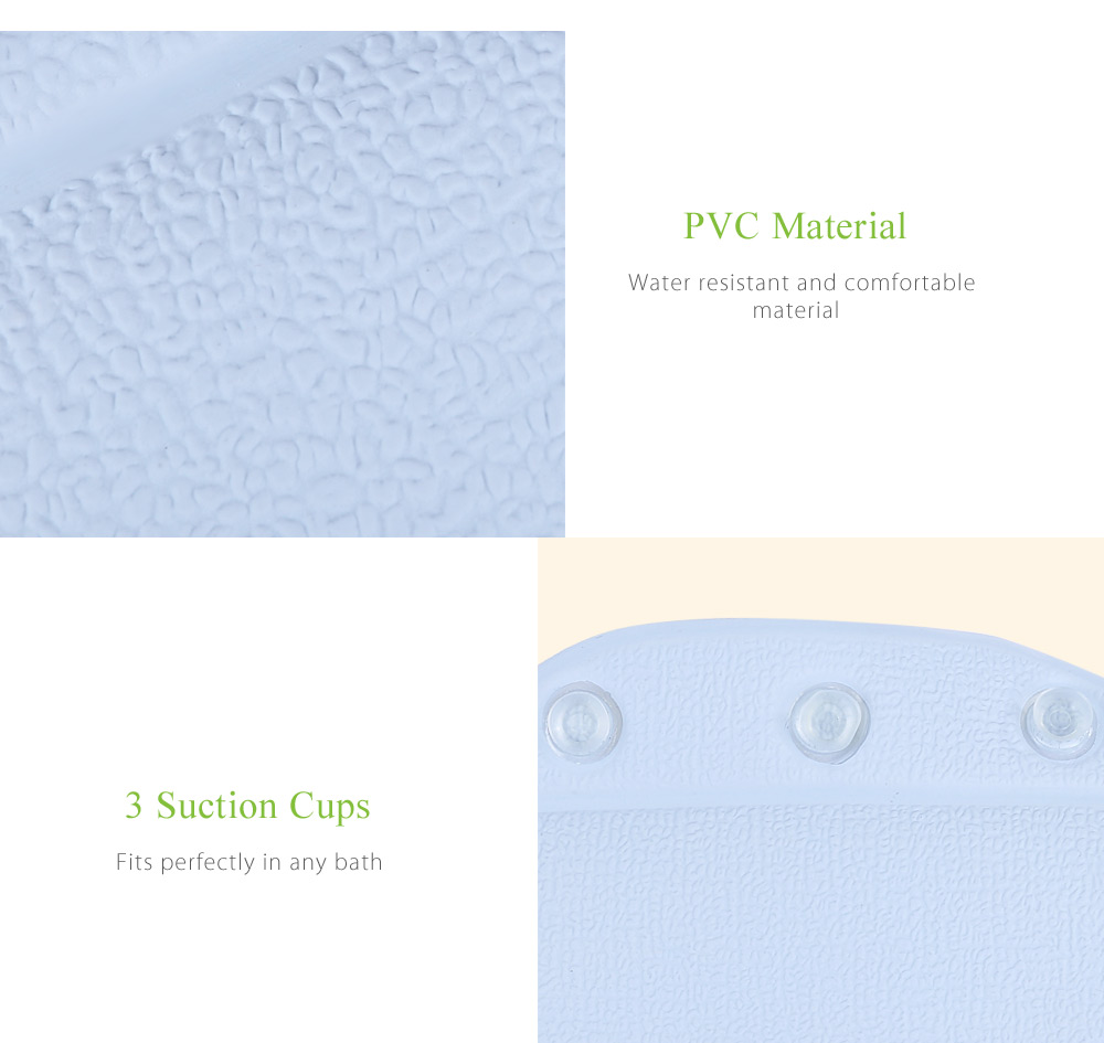 Non-slip Water Resistant PVC Bathtub Pillow Bath Spa Relaxing Cushion with Suction Cups Non-slip Water Resistant PVC Bathtub Pillow Bath Spa Relaxing Cushion with Suction Cups