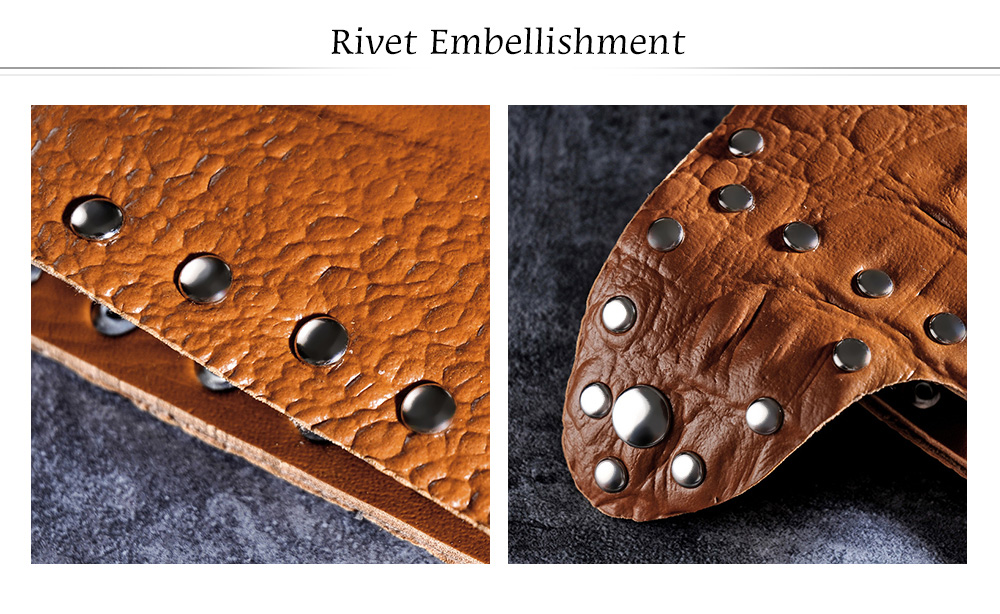Business Type Crocodile Pattern Rivet Embellishment Multicard Bit Wrist Wallet