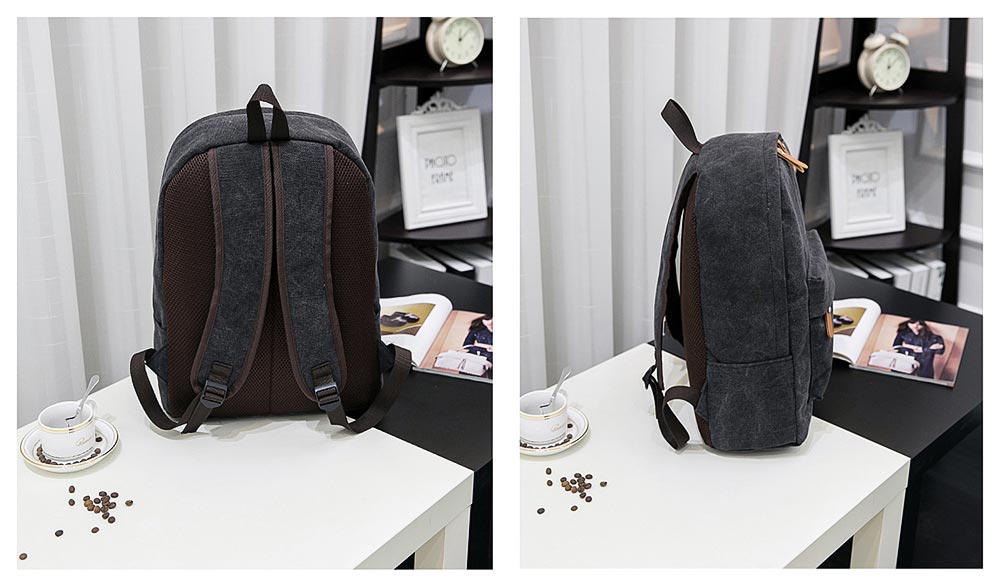 Casual Pocket Decoration Canvas Travel Shopping Portable Bag Handbag Tote School Backpack