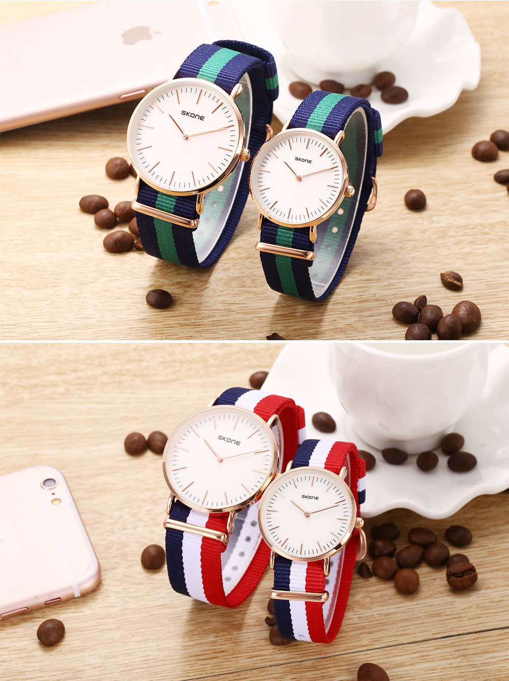 SKONE 6165 Couple Quartz Watch Concise Style Nylon Band Japan Movt Wristwatch SKONE 6165 Couple Quartz Watch Concise Style Nylon Band Japan Movt Wristwatch