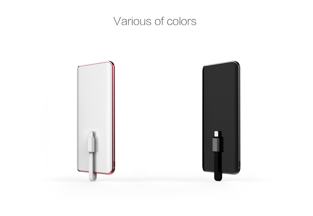 IDMIX Q5 MFi Certification 6000mAh Portable Power Bank Ultra-slim 2.4A Quick Charge Built-in 8 Pin Charging Cable IDMIX Q5 MFi Certification 6000mAh Portable Power Bank Ultra-slim 2.4A Quick Charge Built-in 8 Pin Charging Cable