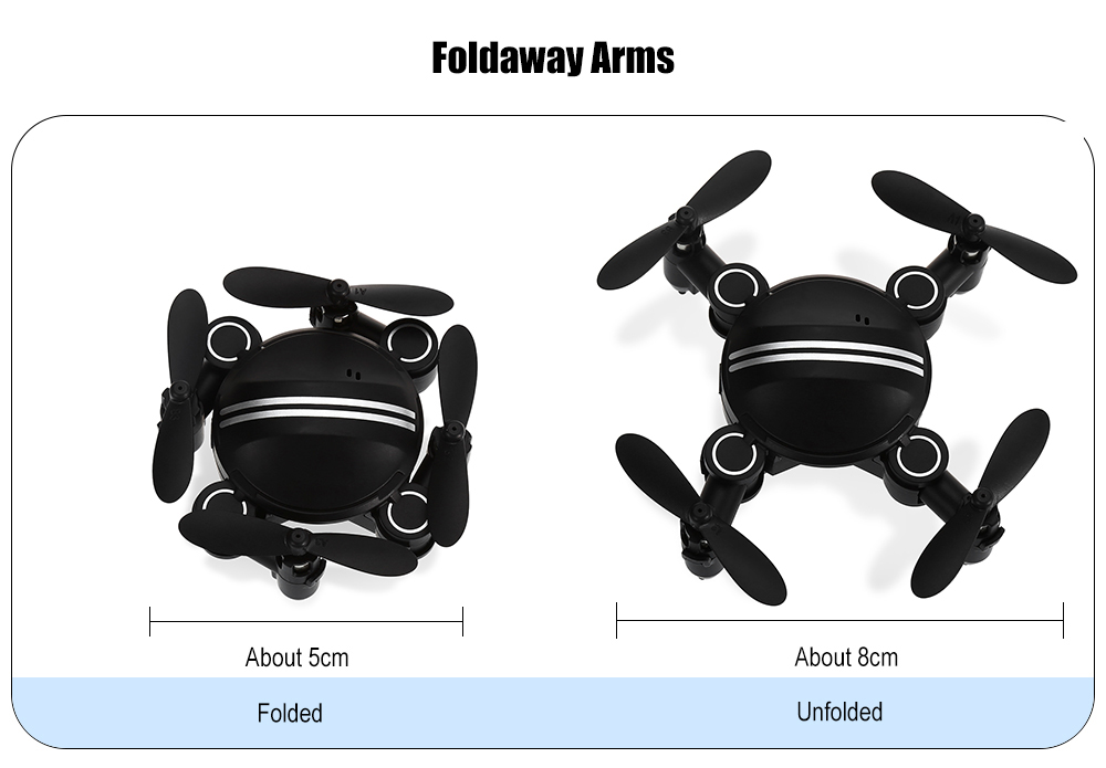 Z201YS Mini Foldable RC Drone RTF WiFi FPV / 0.3MP Camera / 2.4GHz 4CH 6-axis Gyro / Air Press Altitude Hold / Headless Mode