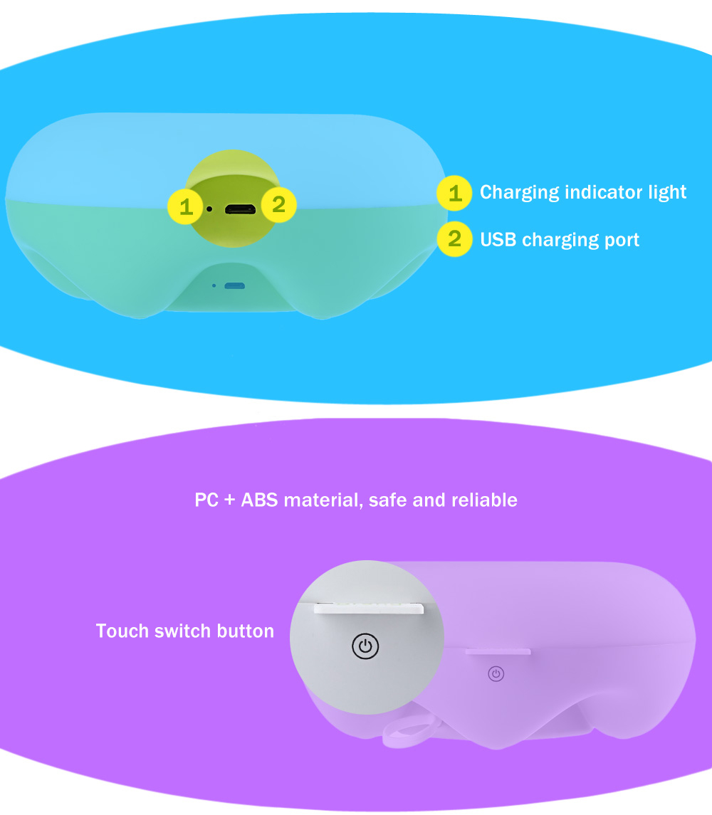 DC 5V Q5 Intelligent Motion Sensor LED Night Light Round Dimming Bedside Lamp