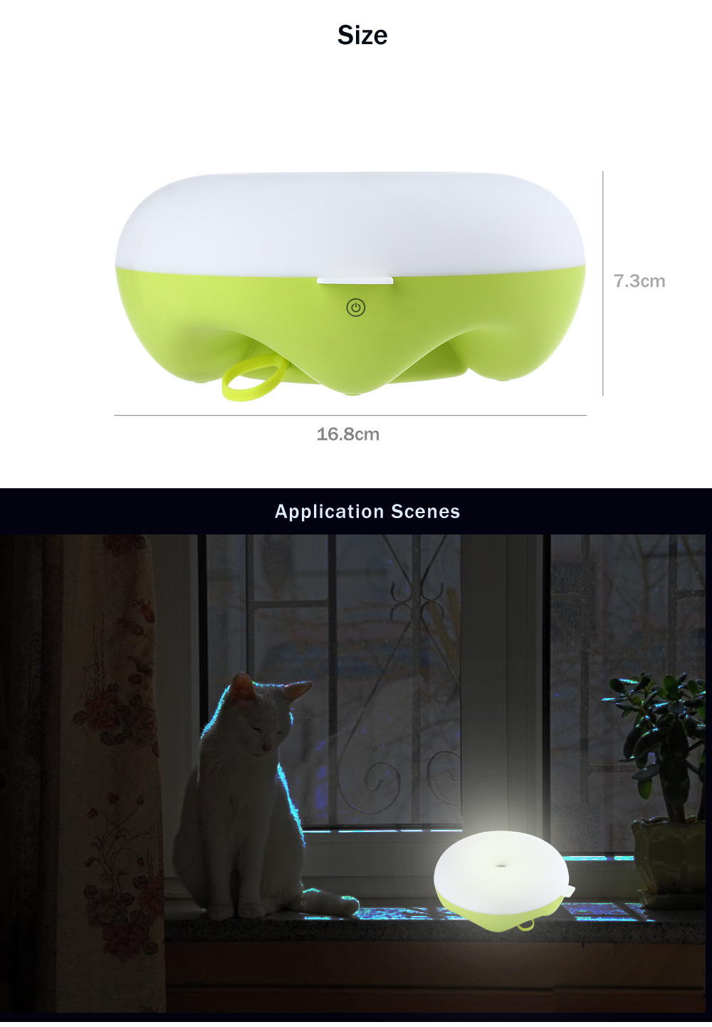 DC 5V Q5 Intelligent Motion Sensor LED Night Light Round Dimming Bedside Lamp