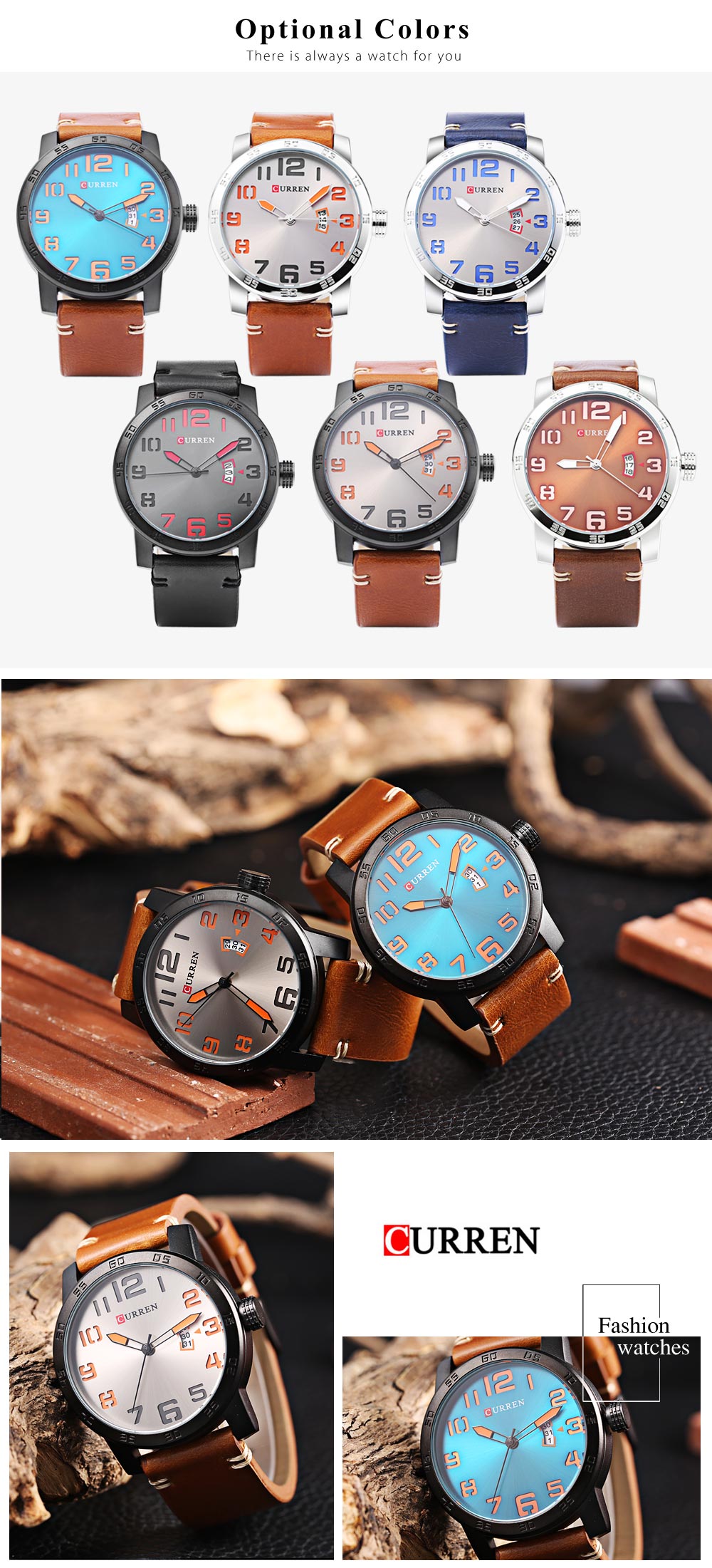 Curren 8254 Male Quartz Watch Calendar Leather Band Men Wristwatch Curren 8254 Male Quartz Watch Calendar Leather Band Men Wristwatch