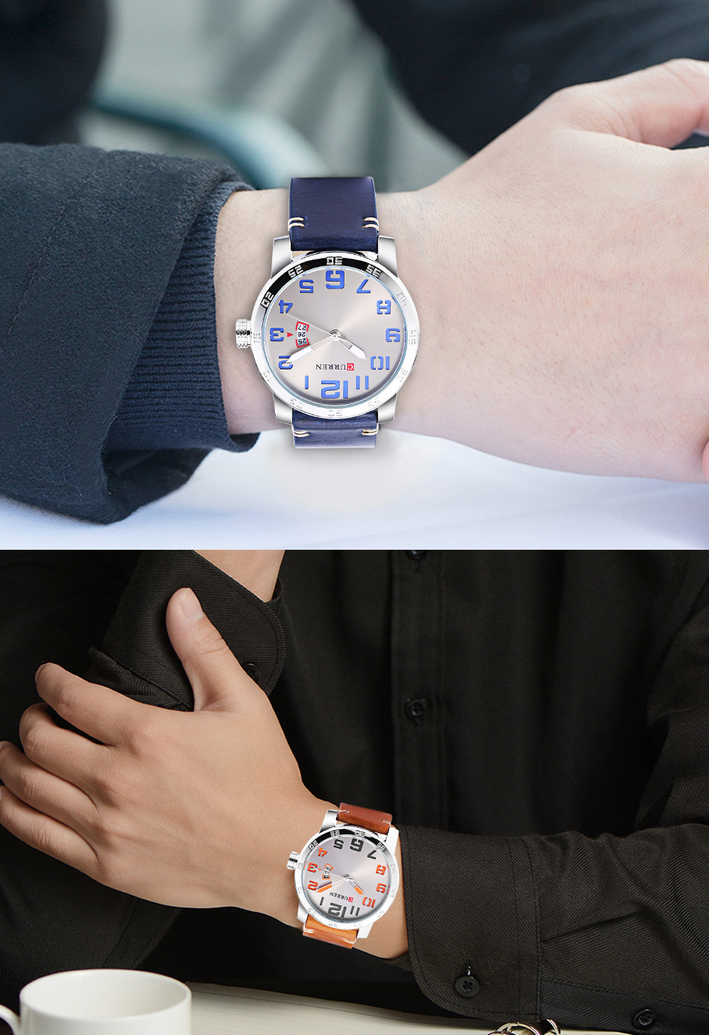 Curren 8254 Male Quartz Watch Calendar Leather Band Men Wristwatch Curren 8254 Male Quartz Watch Calendar Leather Band Men Wristwatch