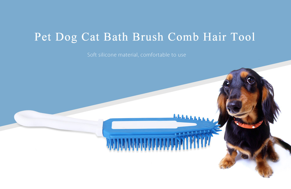 Pet Dog Puppy Cat Bristle Bath Brush Comb Deplitation Silicone Sticky Hair Tool Pet Dog Puppy Cat Bristle Bath Brush Comb Deplitation Silicone Sticky Hair Tool