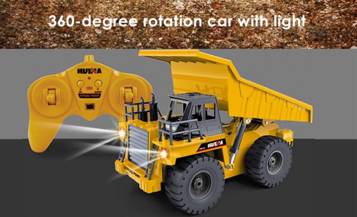 HUINA 1540 1:12 2.4G 6CH RC Alloy Dump Truck Auto Demonstration Function HUINA 1540 1:12 2.4G 6CH RC Alloy Dump Truck Auto Demonstration Function