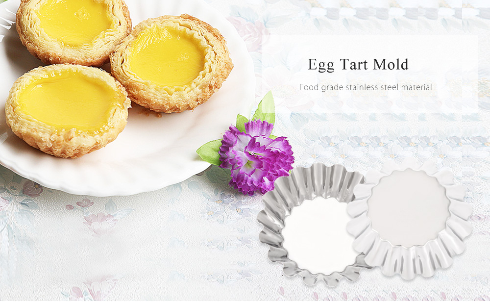 6pcs Stainless Steel Egg Tart Cupcake Mold Baking Tool 6pcs Stainless Steel Egg Tart Cupcake Mold Baking Tool