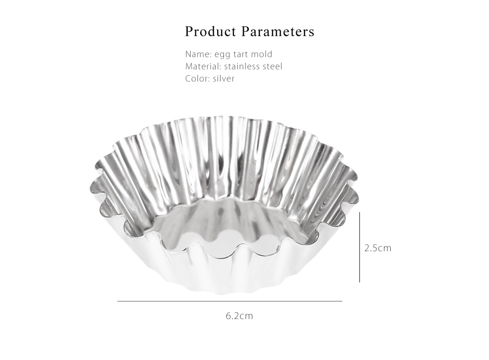 6pcs Stainless Steel Egg Tart Cupcake Mold Baking Tool 6pcs Stainless Steel Egg Tart Cupcake Mold Baking Tool