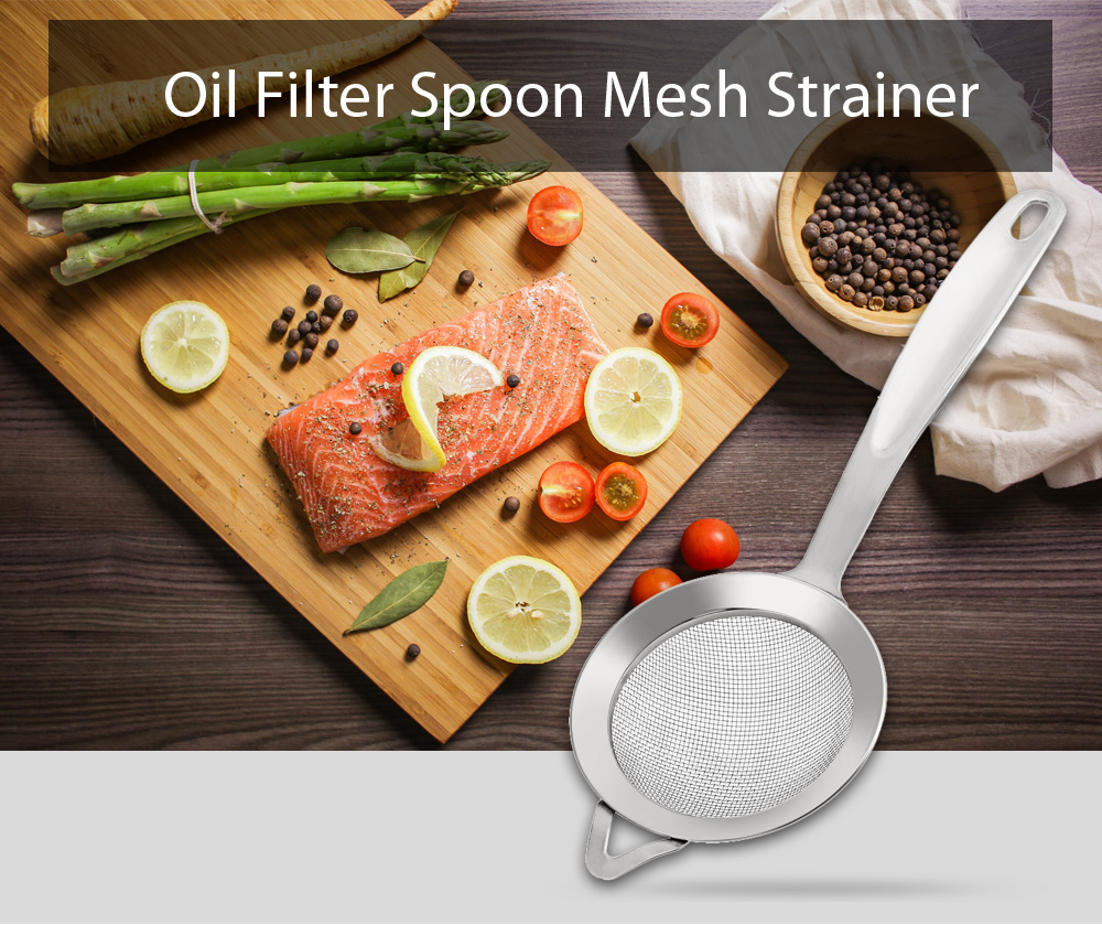 Stainless Steel Mesh Oil Filter Grease Fishing Spoon Kitchen Tool Stainless Steel Mesh Oil Filter Grease Fishing Spoon Kitchen Tool