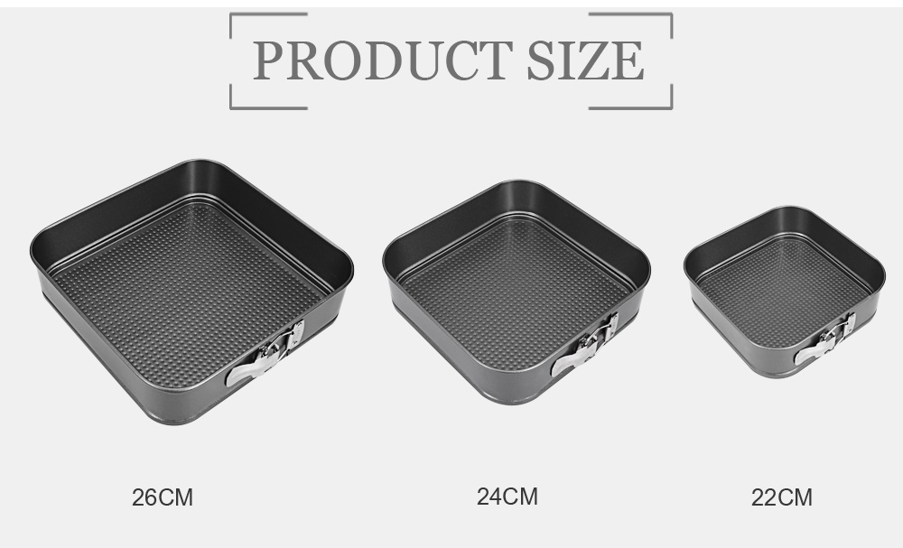 3pcs Non-stick Rectangular Carbon Steel Cookies Cake Pan 3pcs Non-stick Rectangular Carbon Steel Cookies Cake Pan
