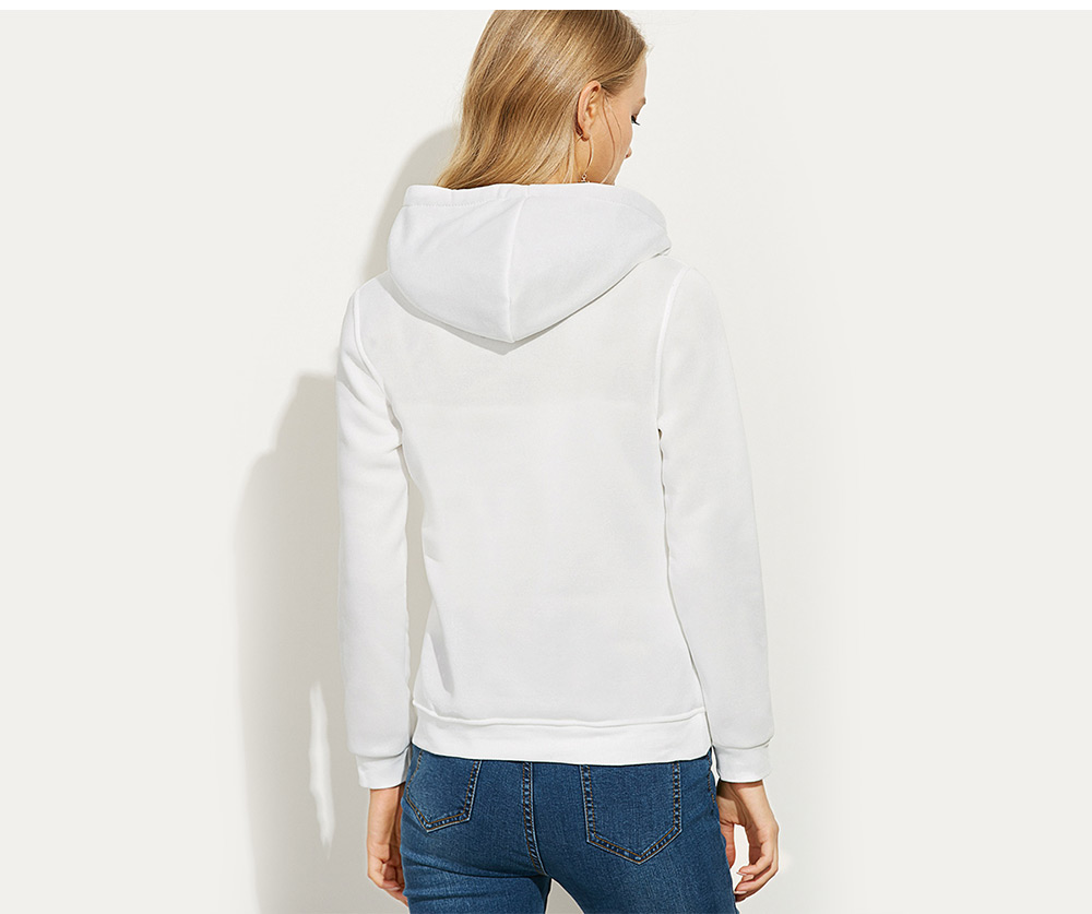 Casual Hooded Long Sleeve Drawstring Letter Print Women Hoodie Casual Hooded Long Sleeve Drawstring Letter Print Women Hoodie
