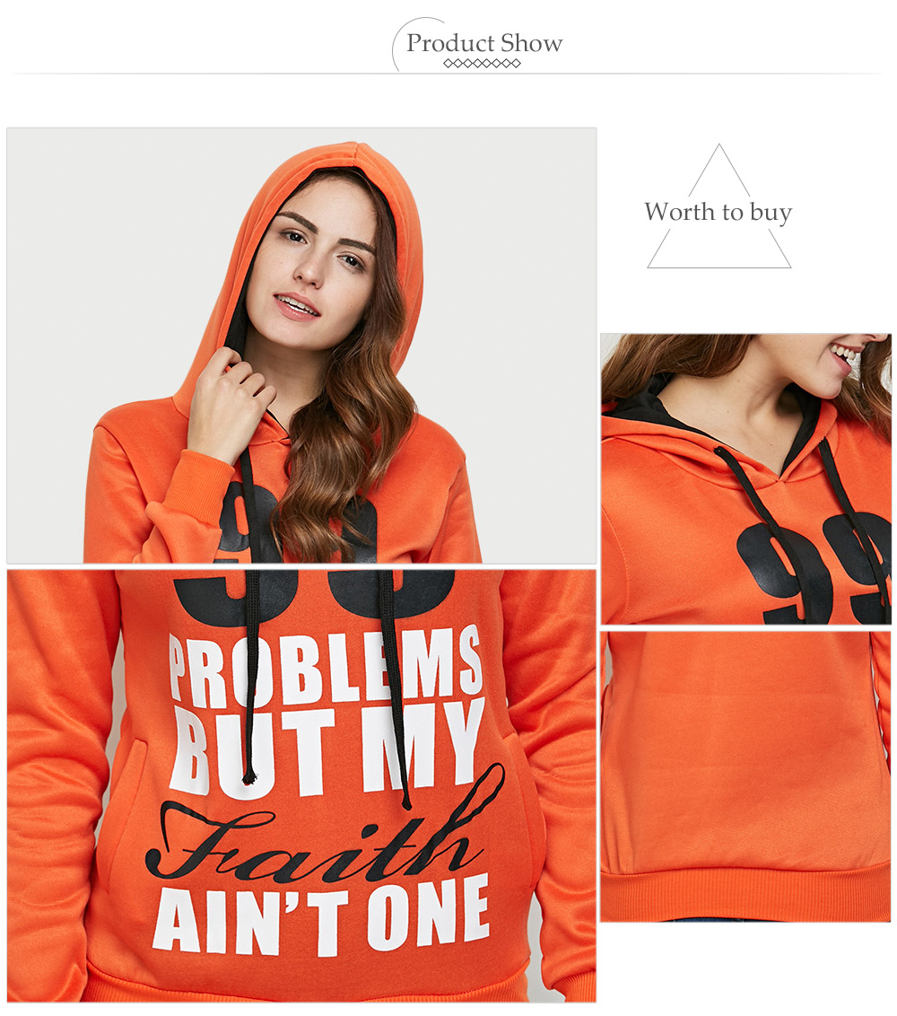 Casual Hooded Long Sleeve Drawstring Letter Print Women Hoodie Casual Hooded Long Sleeve Drawstring Letter Print Women Hoodie