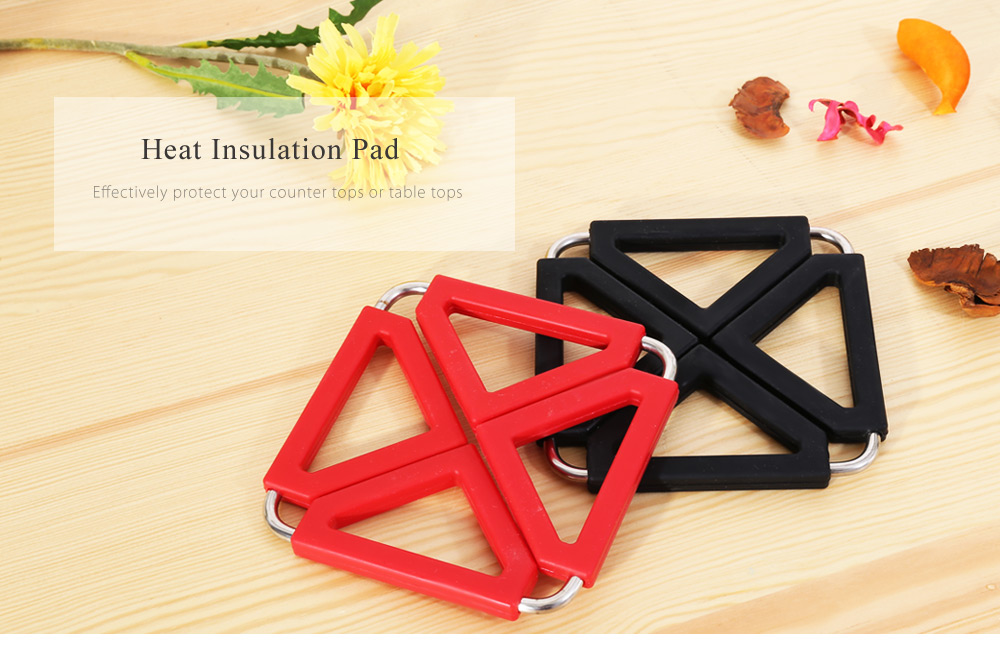 Expandable Pot Holder Stainless Steel Silicone Gel Heat Insulation Pad